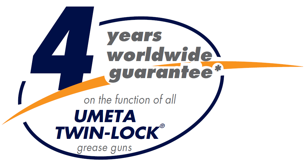 UMETA offer a 4 year guarantee on the function of all twin lock grease guns