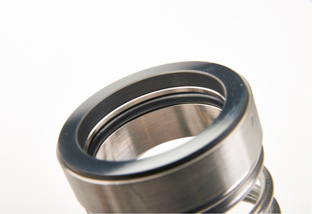 A close-up photograph of a mechanical seal