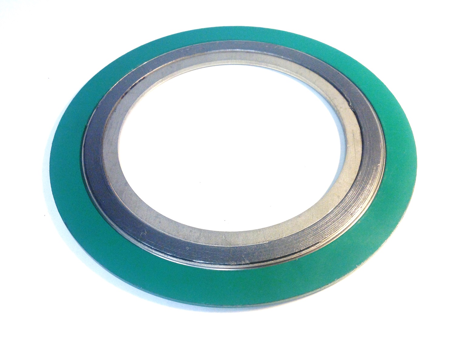 A green Spiral Wound Gasket