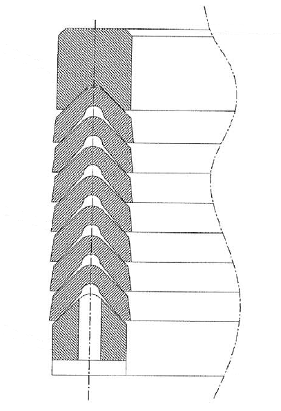 Drawing of Vee Packing seals